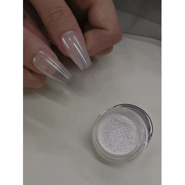 PLEASCENT REMOVAL-White Pearl Chrome Nail Polishing Powder,Iridescent Aurora Powder Metallic Mirror Effect Pigment Pearl